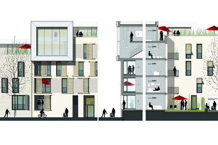 W Quartier T5_ruby architekten_Fassadenvertiefung